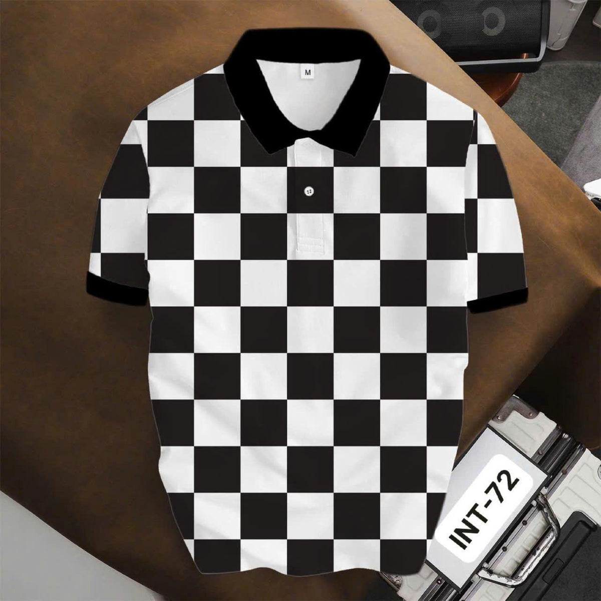 Áo Polo BEAVERTEE INT-72 Nam Nữ, Áo Polo Thể Thao Unisex Họa Tiết Caro Bàn Cờ Đen Trắng, Phong Cách Streetwear Tối Giản Cá Tính, Vải Poly Thái Co Giãn Thoáng Mát, Regular Fit