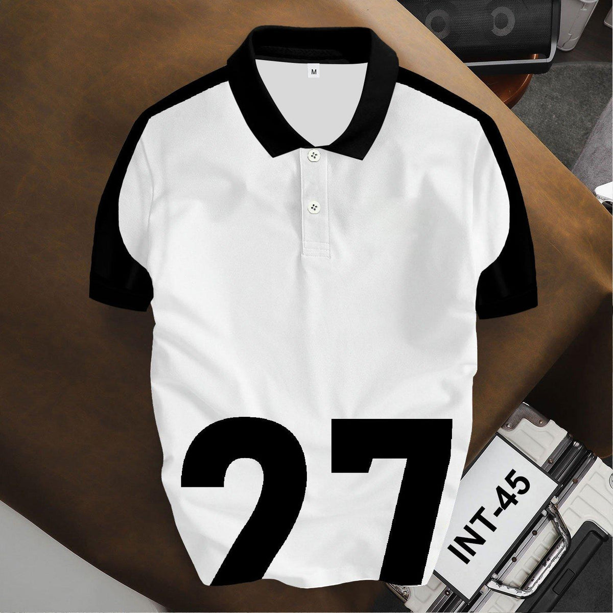 Áo Polo BEAVERTEE INT-45 Nam Nữ, Áo Polo Thể Thao Unisex Trắng Đen Phối Số 27 Cỡ Lớn, Phong Cách Thể Thao Tối Giản Cá Tính, Vải Poly Thái Co Giãn Thoáng Mát, Regular Fit