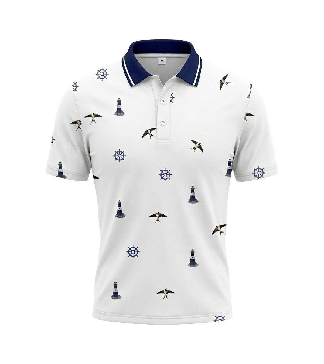 [ HÀNG XUẤT KHẨU ] - Áo Polo Thể Thao BEAVERTEE G-19 Nam Nữ, Họa Tiết Hải Đăng Bánh Lái Chim Biển, Vải Poly-Spandex Co Giãn Mềm Nhẹ, Thoáng Mát, Regular Fit, Size M–4XL