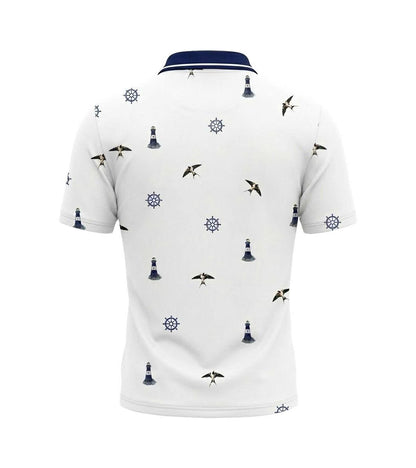 [ HÀNG XUẤT KHẨU ] - Áo Polo Thể Thao BEAVERTEE G-19 Nam Nữ, Họa Tiết Hải Đăng Bánh Lái Chim Biển, Vải Poly-Spandex Co Giãn Mềm Nhẹ, Thoáng Mát, Regular Fit, Size M–4XL