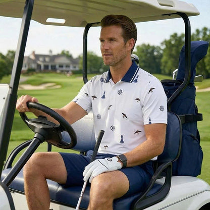 [ HÀNG XUẤT KHẨU ] - Áo Polo Thể Thao BEAVERTEE G-19 Nam Nữ, Họa Tiết Hải Đăng Bánh Lái Chim Biển, Vải Poly-Spandex Co Giãn Mềm Nhẹ, Thoáng Mát, Regular Fit, Size M–4XL