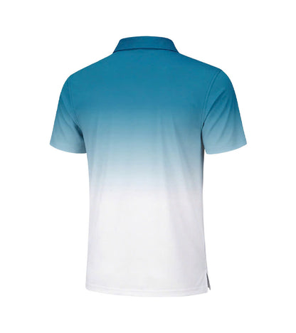 [ HÀNG XUẤT KHẨU ] - Áo Polo Thể Thao BEAVERTEE G-17 Nam Nữ, Golf, Tennis, Pickleball, Cầu Lông, Phối Màu Xanh Trắng Chuyển Sắc, Vải Poly-Spandex Co Giãn Mềm Nhẹ, Thoáng Mát Nhanh Khô, Regular Fit