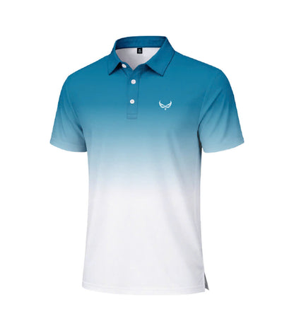 [ HÀNG XUẤT KHẨU ] - Áo Polo Thể Thao BEAVERTEE G-17 Nam Nữ, Golf, Tennis, Pickleball, Cầu Lông, Phối Màu Xanh Trắng Chuyển Sắc, Vải Poly-Spandex Co Giãn Mềm Nhẹ, Thoáng Mát Nhanh Khô, Regular Fit