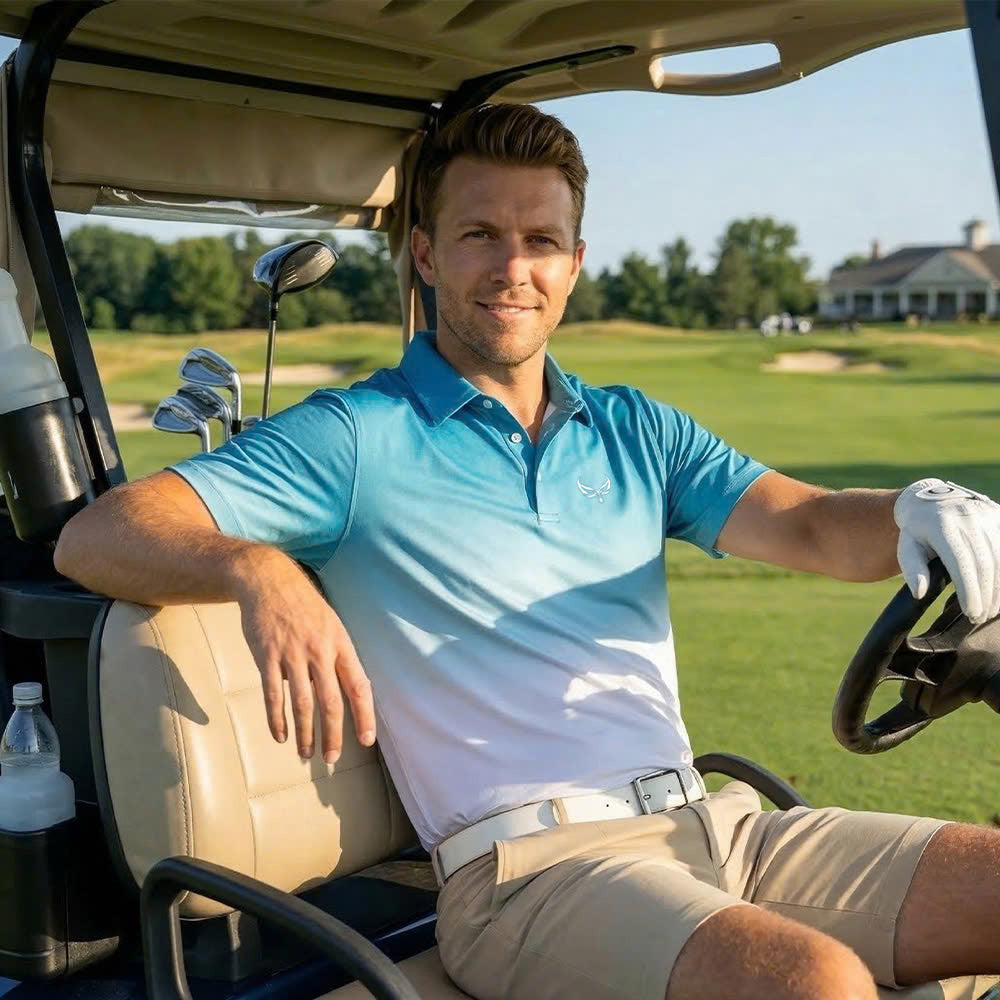 [ HÀNG XUẤT KHẨU ] - Áo Polo Thể Thao BEAVERTEE G-17 Nam Nữ, Golf, Tennis, Pickleball, Cầu Lông, Phối Màu Xanh Trắng Chuyển Sắc, Vải Poly-Spandex Co Giãn Mềm Nhẹ, Thoáng Mát Nhanh Khô, Regular Fit