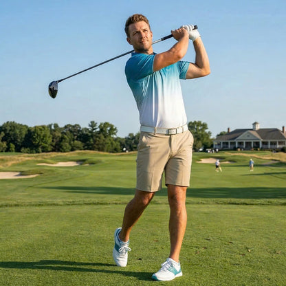 [ HÀNG XUẤT KHẨU ] - Áo Polo Thể Thao BEAVERTEE G-17 Nam Nữ, Golf, Tennis, Pickleball, Cầu Lông, Phối Màu Xanh Trắng Chuyển Sắc, Vải Poly-Spandex Co Giãn Mềm Nhẹ, Thoáng Mát Nhanh Khô, Regular Fit