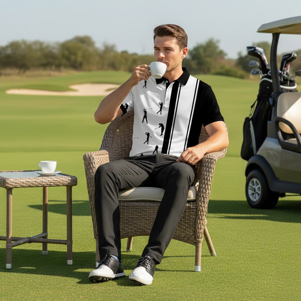 [ HÀNG XUẤT KHẨU ] - Áo Polo Thể Thao BEAVERTEE G-21 Nam Nữ, Họa Tiết Golf Đen Trắng, Vải Poly-Spandex Co Giãn Mềm Nhẹ, Thoáng Mát Nhanh Khô, Regular Fit, Size M–4XL