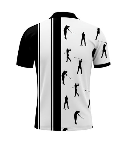 [ HÀNG XUẤT KHẨU ] - Áo Polo Thể Thao BEAVERTEE G-21 Nam Nữ, Họa Tiết Golf Đen Trắng, Vải Poly-Spandex Co Giãn Mềm Nhẹ, Thoáng Mát Nhanh Khô, Regular Fit, Size M–4XL