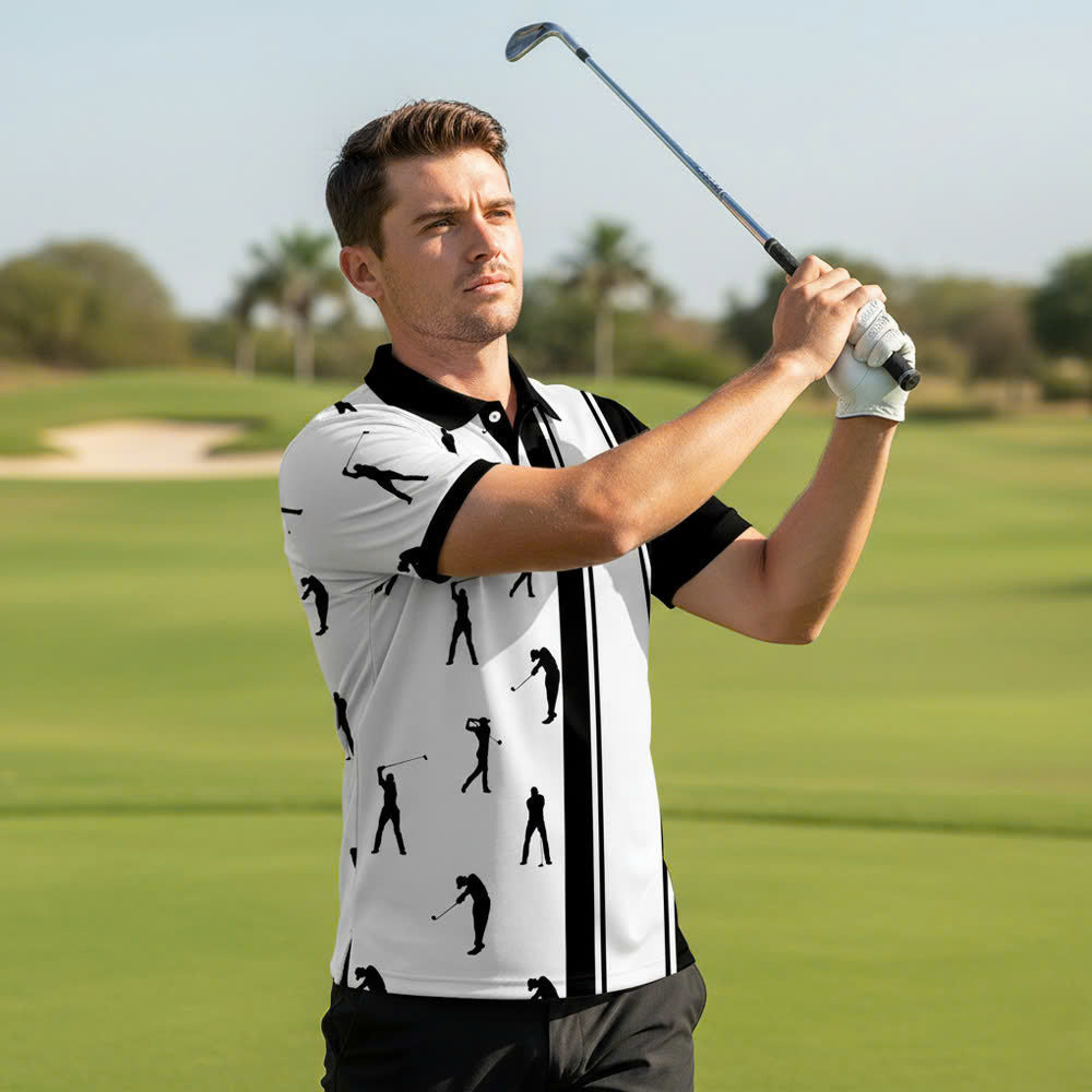 [ HÀNG XUẤT KHẨU ] - Áo Polo Thể Thao BEAVERTEE G-21 Nam Nữ, Họa Tiết Golf Đen Trắng, Vải Poly-Spandex Co Giãn Mềm Nhẹ, Thoáng Mát Nhanh Khô, Regular Fit, Size M–4XL