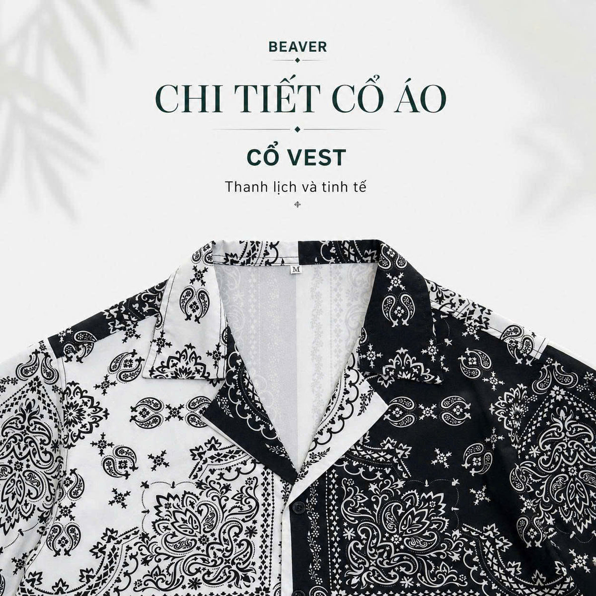 Set Áo Sơ Mi Và Quần Short Lụa Họa Tiết SMRBO-06 BEAVERTEE Form Oversize Unisex Nam Nữ, Thiết Kế Đen Trắng Họa Tiết Bandana Paisley Cá Tính, Lụa Mềm Mịn Nhẹ Thoáng Mát