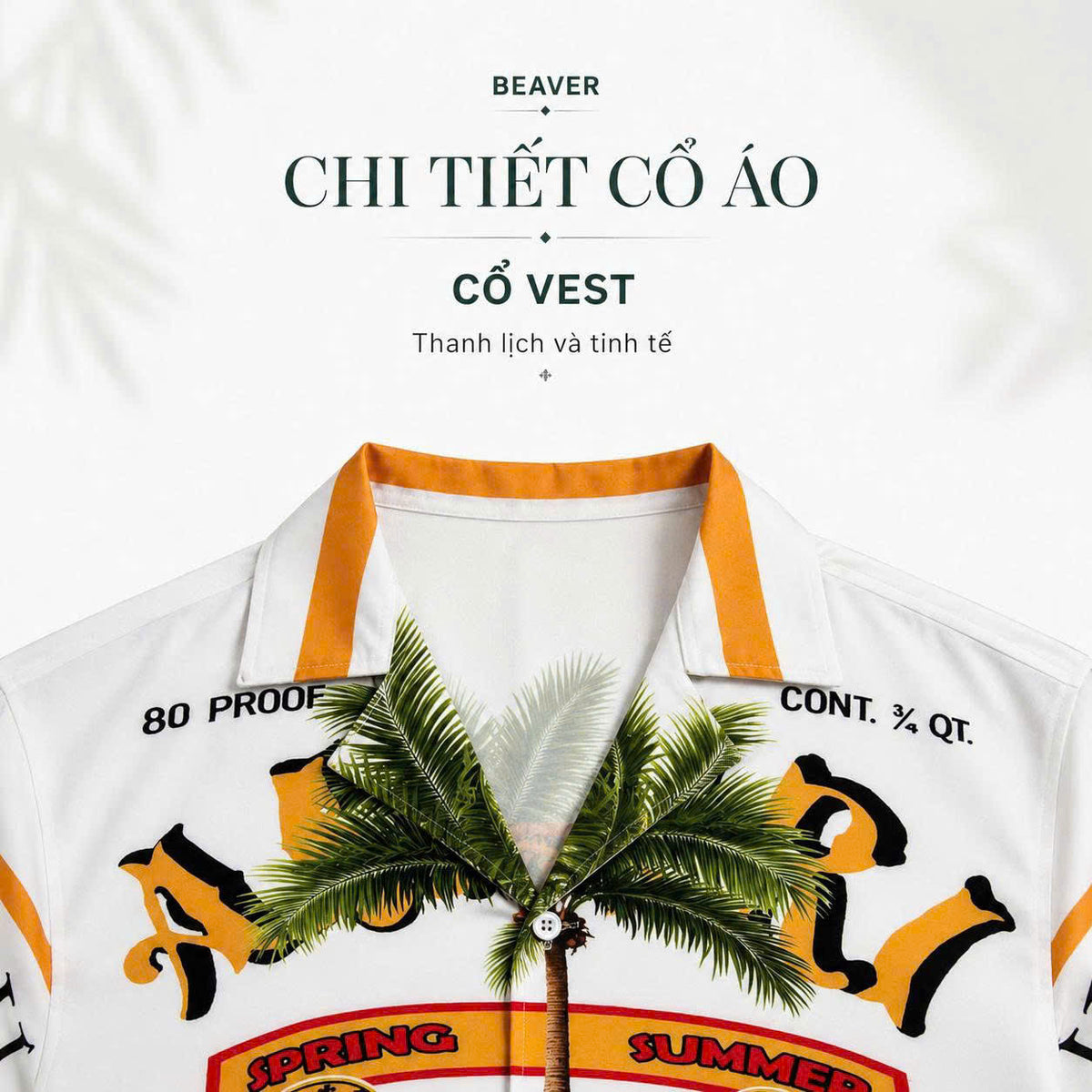 Set Áo Sơ Mi Và Quần Short Lụa Họa Tiết SMRBO-08 BEAVERTEE Form Oversize Unisex Nam Nữ, Thiết Kế Trắng Cam Graphic California Summer Arts District Cây Dừa Nổi Bật, Lụa Mềm Mịn Nhẹ Thoáng Mát