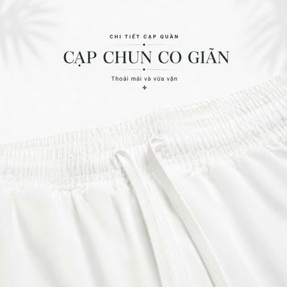Set Áo Sơ Mi Và Quần Short Lụa Họa Tiết SMRBO-08 BEAVERTEE Form Oversize Unisex Nam Nữ, Thiết Kế Trắng Cam Graphic California Summer Arts District Cây Dừa Nổi Bật, Lụa Mềm Mịn Nhẹ Thoáng Mát