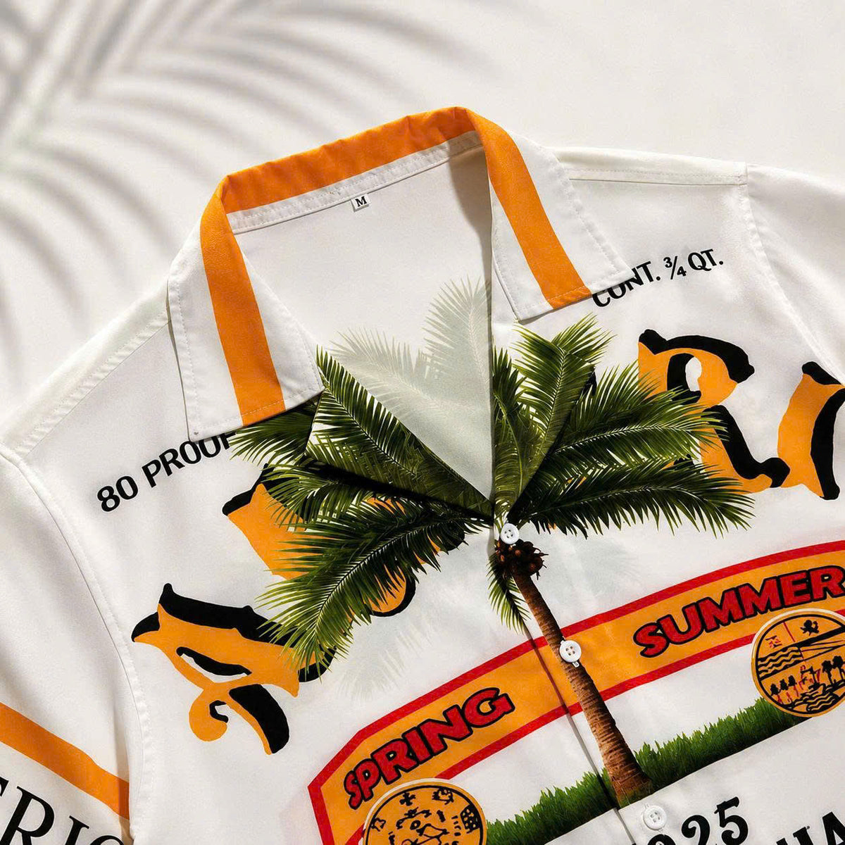 Set Áo Sơ Mi Và Quần Short Lụa Họa Tiết SMRBO-08 BEAVERTEE Form Oversize Unisex Nam Nữ, Thiết Kế Trắng Cam Graphic California Summer Arts District Cây Dừa Nổi Bật, Lụa Mềm Mịn Nhẹ Thoáng Mát