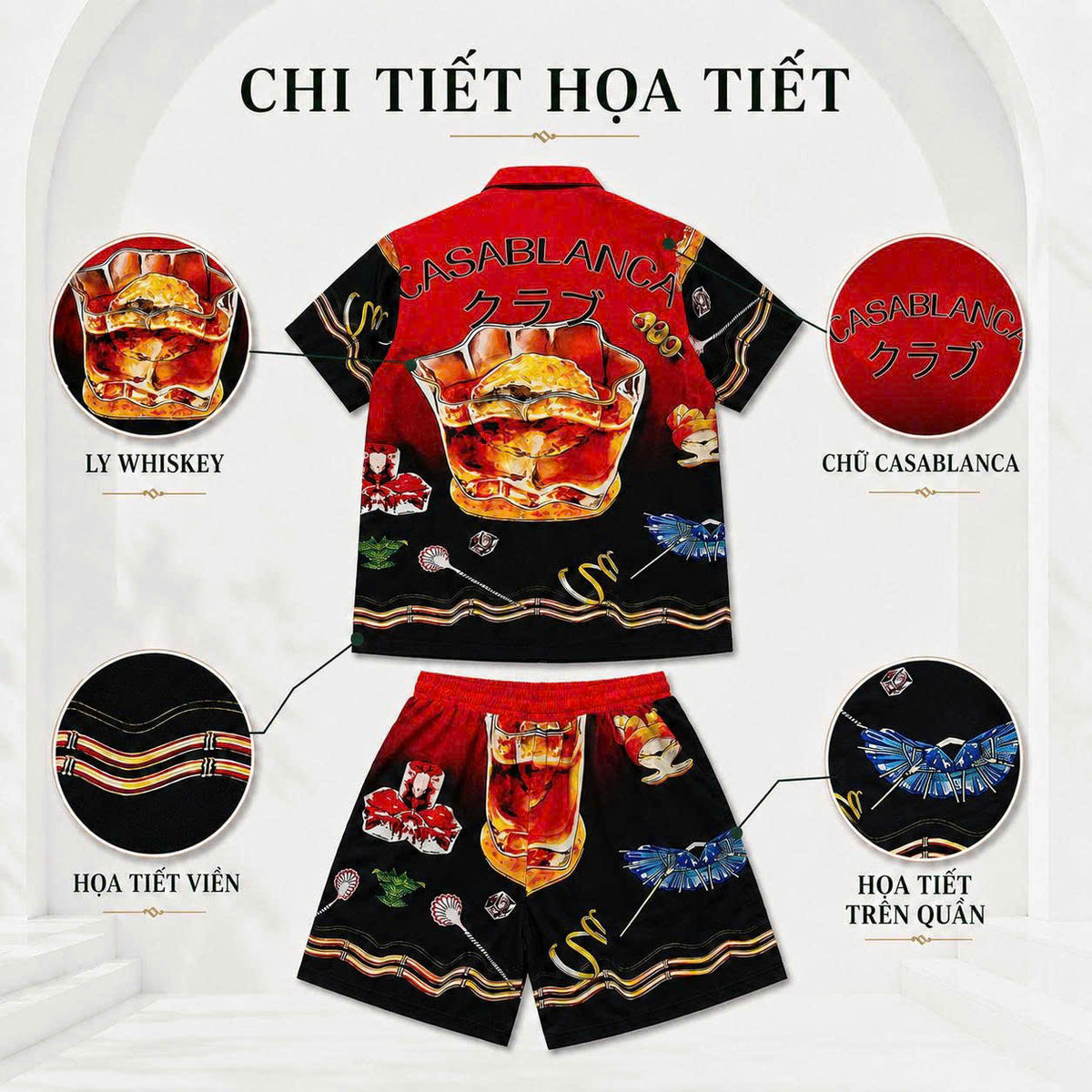 Set Áo Sơ Mi Và Quần Short Lụa Họa Tiết SMRBO-09 BEAVERTEE Form Oversize Unisex Nam Nữ, Thiết Kế Đỏ Đen Graphic Cocktail Tropical Cá Tính Nổi Bật, Lụa Mềm Mịn Nhẹ Thoáng Mát
