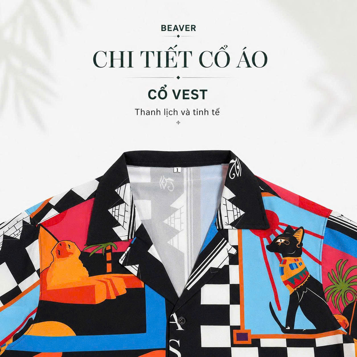 Set Áo Sơ Mi Và Quần Short Lụa Họa Tiết SMRBO-10 BEAVERTEE Form Oversize Unisex Nam Nữ, Thiết Kế Đen Đỏ Xanh Họa Tiết Nghệ Thuật Ai Cập Cổ Đại Nổi Bật, Lụa Mềm Mịn Nhẹ Thoáng Mát