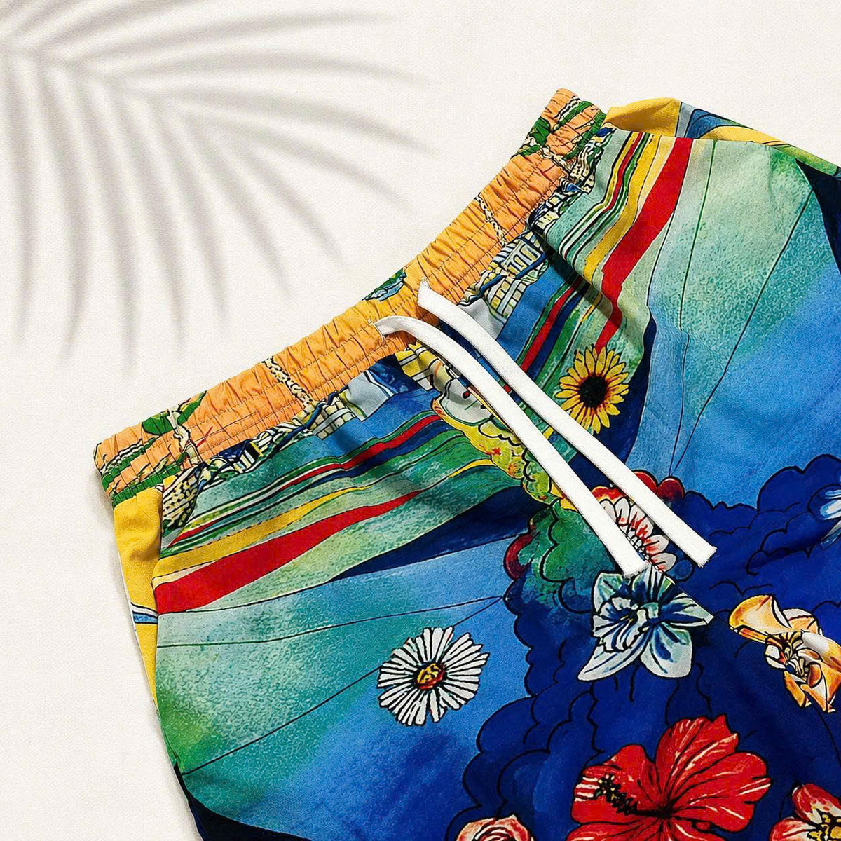 Set Áo Sơ Mi Và Quần Short Lụa Họa Tiết SMRBO-11 BEAVERTEE Form Oversize Unisex Nam Nữ, Thiết Kế Tropical Hoa Lá Cây Dừa Đa Sắc Rực Rỡ, Phong Cách Resort Mùa Hè, Lụa Mềm Mịn Nhẹ Thoáng Mát