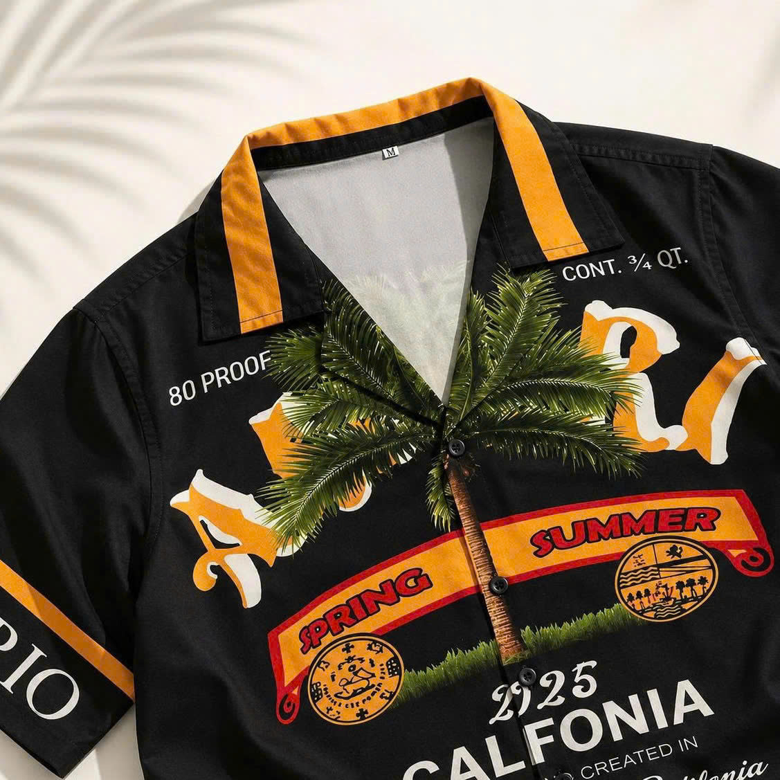 Set Áo Sơ Mi Và Quần Short Lụa Họa Tiết SMRBO-07 BEAVERTEE Form Oversize Unisex Nam Nữ, Thiết Kế Đen Cam Graphic California Summer Arts District Cá Tính, Lụa Mềm Mịn Nhẹ Thoáng Mát