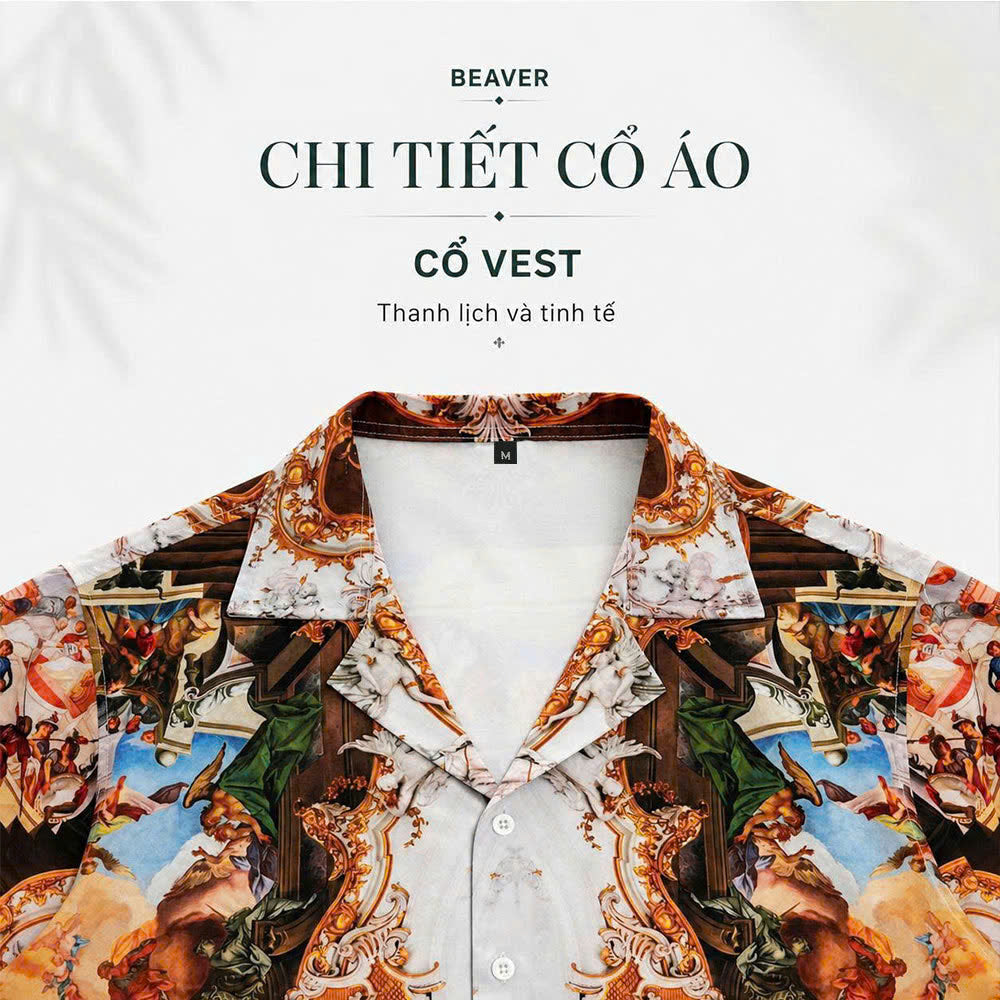 Set Áo Sơ Mi Và Quần Short Lụa Họa Tiết SMRBO-05 BEAVERTEE Form Oversize Unisex Nam Nữ, Thiết Kế Trắng Xanh Vàng Họa Tiết Tranh Nghệ Thuật Cổ Điển Nổi Bật, Lụa Mềm Mịn Nhẹ Thoáng Mát