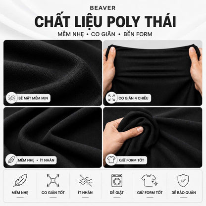 Áo Polo Trơn Basic BEAVERTEE – Polo Nam Nữ Unisex Nhiều Màu, Vải Poly-Spandex Mềm Nhẹ Co Giãn 4 Chiều Thoáng Mát, Size M–4XL