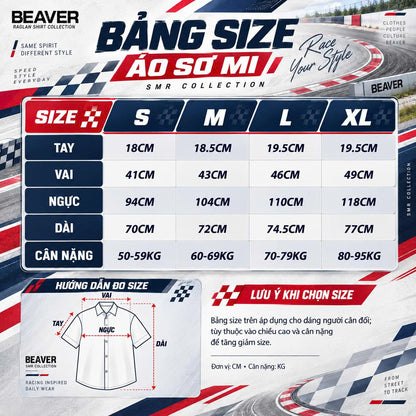 Áo Sơ Mi Phối SMR-42 BEAVERTEE Form Rộng Unisex Nam Nữ, Thiết Kế Phối Đỏ Đen Graphic BV Cá Tính, Lụa Hàn Mềm Mịn Thoáng Mát