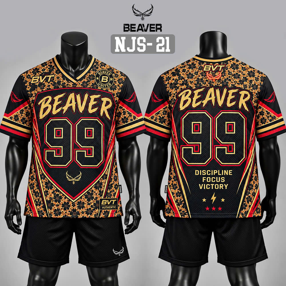 Áo Thun New Jersey BEAVERTEE NJS-21 Nam Nữ, Áo Thun Thể Thao Unisex, Họa Tiết Hoa Số 99 Đen Cam Đỏ, Phong Cách Streetwear Cá Tính, Jersey Thun Lưới Thoáng Khí, Form Oversize