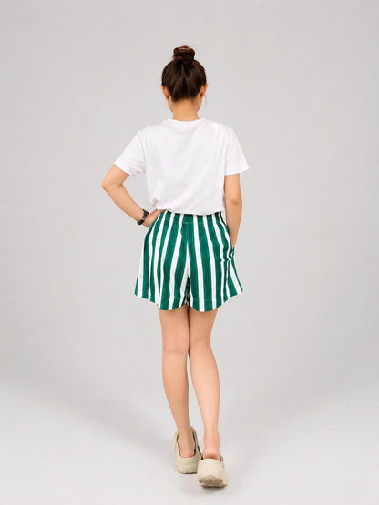 Quần Short Sọc Màu BEAVERTEE Nam Nữ Form Rộng, Vải Thun Mềm Nhẹ Thoáng Mát Co Giãn, Thiết Kế Sọc Đỏ Vàng Xanh Dương Xanh Lá, Phong Cách Đi Biển Du Lịch Mùa Hè