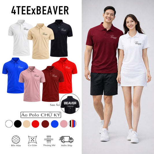 Áo Thun Polo Cổ Bẻ BEAVER Mẫu CHUKY Nam Nữ – Vải Thun Co Giãn Mát Mịn, Nhiều Màu, Phong Cách Trẻ Trung