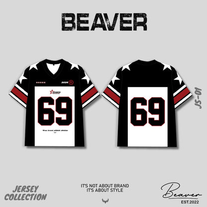 Áo Thun Jersey 01 BEAVERTEE Form Rộng Nam Nữ Cổ Tim Phối Màu, Thiết Kế Số 69 Phong Cách Thể Thao Top Sport Cá Tính, Mềm Nhẹ Thoáng Mát