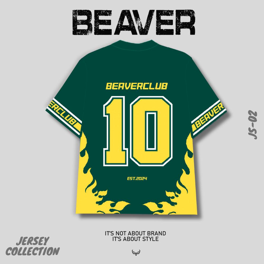 Áo Thun Jersey 03 BEAVERTEE Form Rộng Nam Nữ Cổ Tim, Thiết Kế Xanh Lá Vàng Số 10 Graphic Ngọn Lửa Phong Cách Thể Thao Top Sport Cá Tính, Mềm Nhẹ Thoáng Mát