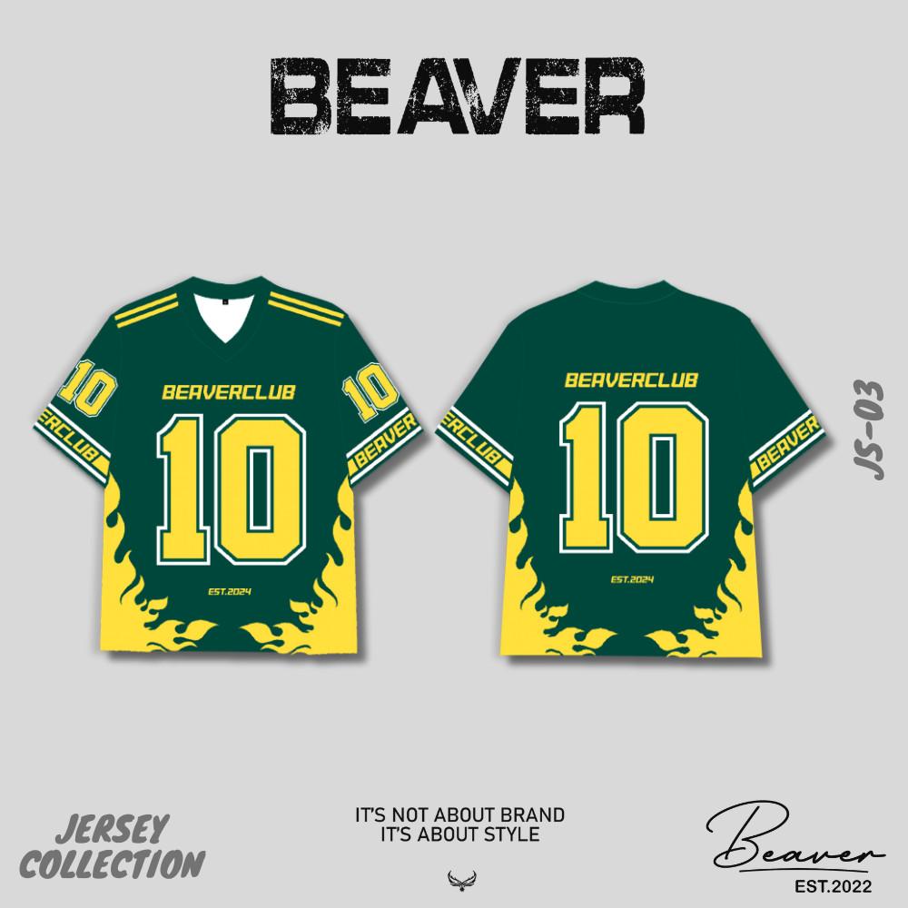 Áo Thun Jersey 03 BEAVERTEE Form Rộng Nam Nữ Cổ Tim, Thiết Kế Xanh Lá Vàng Số 10 Graphic Ngọn Lửa Phong Cách Thể Thao Top Sport Cá Tính, Mềm Nhẹ Thoáng Mát