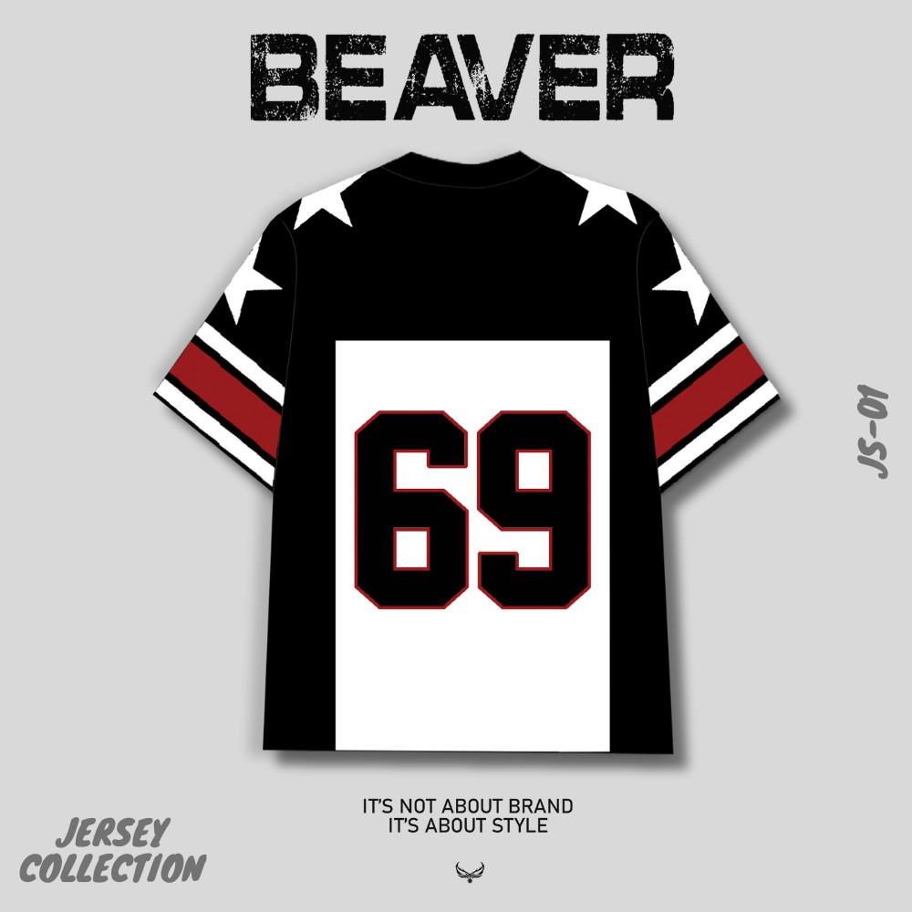 Áo Thun Jersey 01 BEAVERTEE Form Rộng Nam Nữ Cổ Tim Phối Màu, Thiết Kế Số 69 Phong Cách Thể Thao Top Sport Cá Tính, Mềm Nhẹ Thoáng Mát