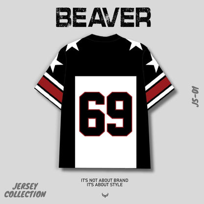 Áo Thun Jersey 01 BEAVERTEE Form Rộng Nam Nữ Cổ Tim Phối Màu, Thiết Kế Số 69 Phong Cách Thể Thao Top Sport Cá Tính, Mềm Nhẹ Thoáng Mát