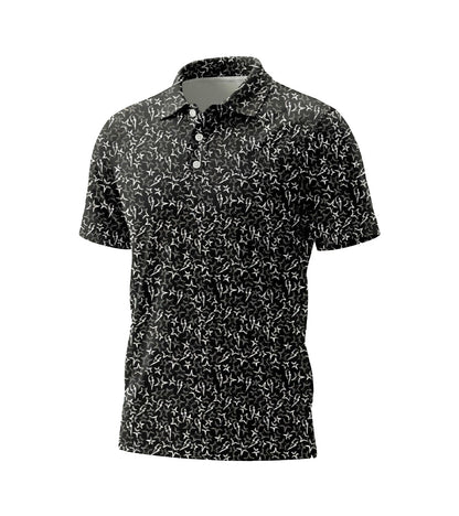 [ HÀNG XUẤT KHẨU ] - Áo Polo Thể Thao BEAVERTEE G-11 Nam Nữ, Golf, Tennis, Pickleball, Cầu Lông, Họa Tiết Ngôi Sao Đen Trắng, Vải Poly Co Giãn Mềm Nhẹ, Thoáng Mát Nhanh Khô, Form Vừa Vặn