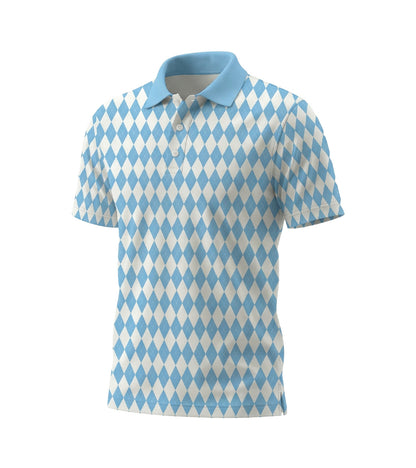 [ HÀNG XUẤT KHẨU ] - Áo Polo Thể Thao BEAVERTEE G-05 Nam Nữ, Golf, Tennis, Pickleball, Cầu Lông, Họa Tiết Hình Học Xanh Trắng, Vải Poly Co Giãn Mềm Nhẹ, Thoáng Mát Nhanh Khô, Form Vừa Vặn