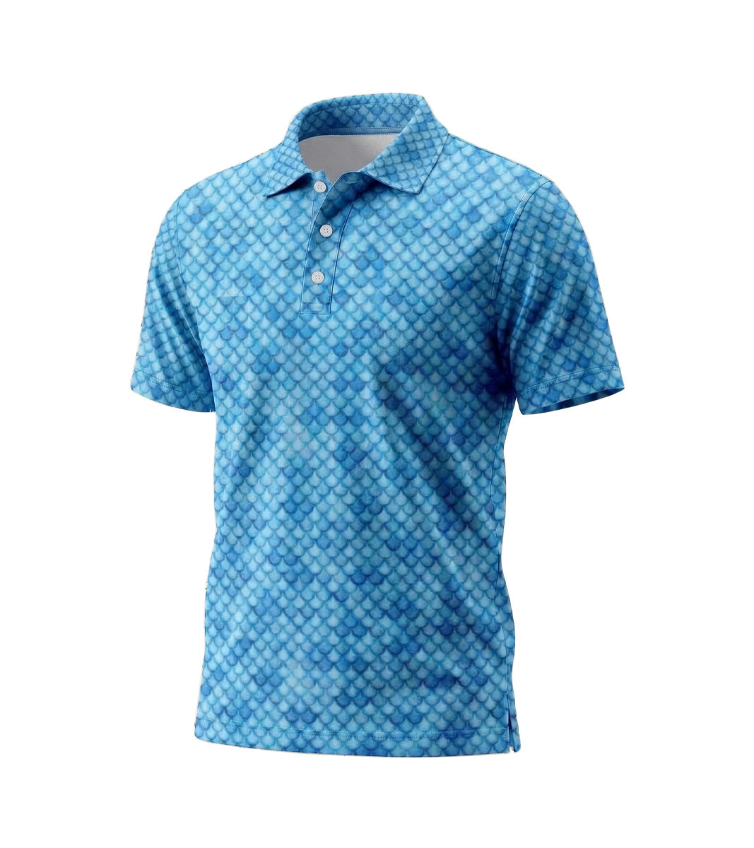 [ HÀNG XUẤT KHẨU ] - Áo Polo Thể Thao BEAVERTEE G-04 Nam Nữ, Golf, Tennis, Pickleball, Cầu Lông, Họa Tiết Vảy Cá Xanh Biển, Vải Poly Co Giãn Mềm Nhẹ, Thoáng Mát Nhanh Khô, Form Vừa Vặn