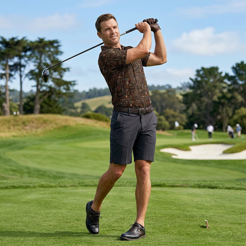 [ HÀNG XUẤT KHẨU ] - Áo Polo Thể Thao BEAVERTEE G-02 Nam Nữ, Golf, Tennis, Pickleball, Cầu Lông, Họa Tiết Thổ Cẩm Retro, Vải Poly Co Giãn Mềm Nhẹ, Thoáng Mát Nhanh Khô, Form Vừa Vặn