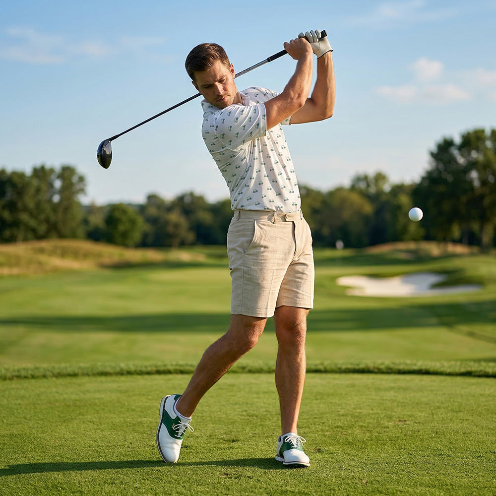 [ HÀNG XUẤT KHẨU ] - Áo Polo Thể Thao BEAVERTEE G-06 Nam Nữ, Golf, Tennis, Pickleball, Cầu Lông, Họa Tiết Xe Golf Xanh, Vải Poly Co Giãn Mềm Nhẹ, Thoáng Mát Nhanh Khô, Form Vừa Vặn