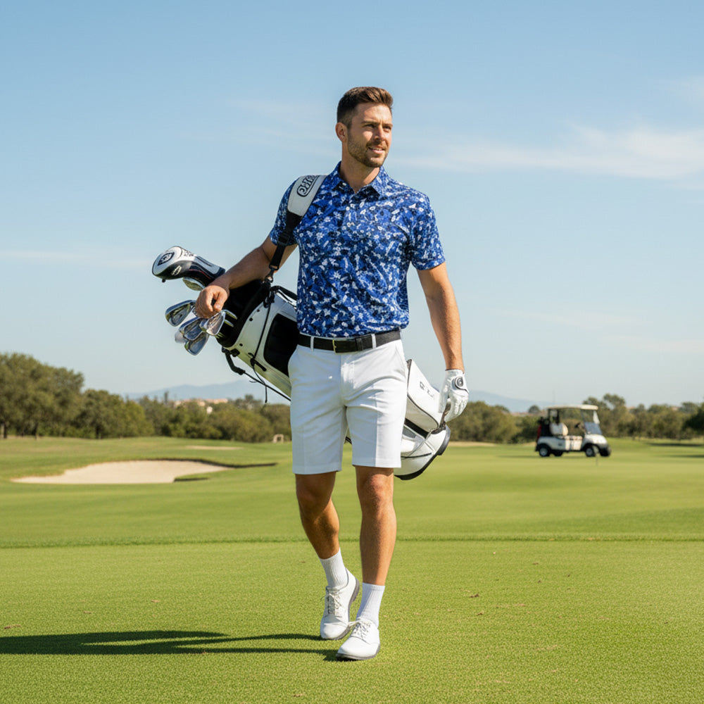 [ HÀNG XUẤT KHẨU ] - Áo Polo Thể Thao BEAVERTEE G-15 Nam Nữ, Golf, Tennis, Pickleball, Cầu Lông, Họa Tiết Thể Thao Xanh Trắng, Vải Poly Co Giãn Mềm Nhẹ, Thoáng Mát Nhanh Khô, Form Vừa Vặn