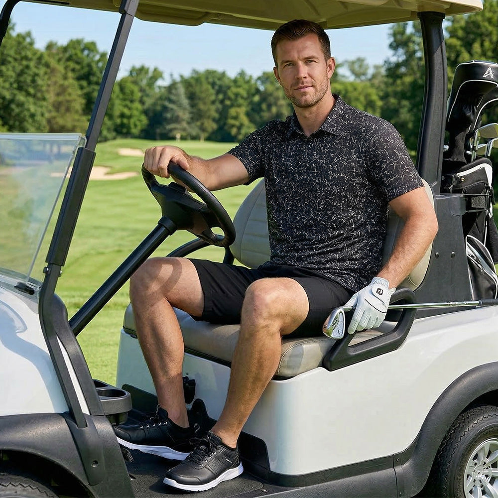 [ HÀNG XUẤT KHẨU ] - Áo Polo Thể Thao BEAVERTEE G-11 Nam Nữ, Golf, Tennis, Pickleball, Cầu Lông, Họa Tiết Ngôi Sao Đen Trắng, Vải Poly Co Giãn Mềm Nhẹ, Thoáng Mát Nhanh Khô, Form Vừa Vặn