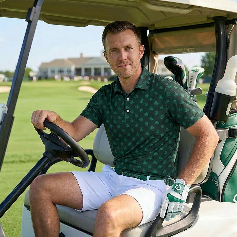 [ HÀNG XUẤT KHẨU ] - Áo Polo Thể Thao BEAVERTEE G-09 Nam Nữ, Golf, Tennis, Pickleball, Cầu Lông, Họa Tiết Cỏ 4 Lá Xanh, Vải Poly Co Giãn Mềm Nhẹ, Thoáng Mát Nhanh Khô, Form Vừa Vặn
