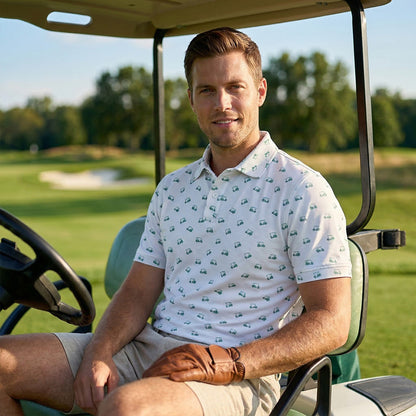 [ HÀNG XUẤT KHẨU ] - Áo Polo Thể Thao BEAVERTEE G-06 Nam Nữ, Golf, Tennis, Pickleball, Cầu Lông, Họa Tiết Xe Golf Xanh, Vải Poly Co Giãn Mềm Nhẹ, Thoáng Mát Nhanh Khô, Form Vừa Vặn