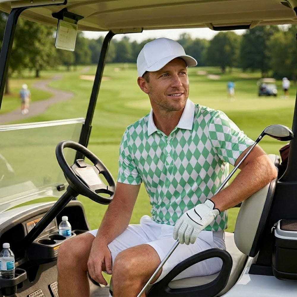 [ HÀNG XUẤT KHẨU ] - Áo Polo Thể Thao BEAVERTEE G-07 Nam Nữ, Golf, Tennis, Pickleball, Cầu Lông, Họa Tiết Hình Học Xanh Mint Trắng, Vải Poly Co Giãn Mềm Nhẹ, Thoáng Mát Nhanh Khô, Form Vừa Vặn