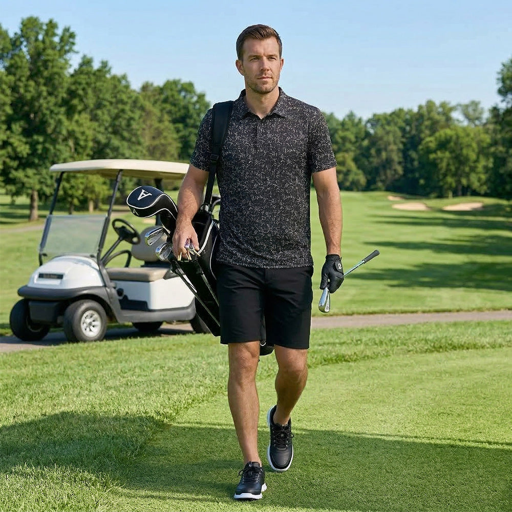[ HÀNG XUẤT KHẨU ] - Áo Polo Thể Thao BEAVERTEE G-11 Nam Nữ, Golf, Tennis, Pickleball, Cầu Lông, Họa Tiết Ngôi Sao Đen Trắng, Vải Poly Co Giãn Mềm Nhẹ, Thoáng Mát Nhanh Khô, Form Vừa Vặn