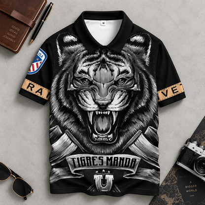 Áo Polo Tiger INT-12 Họa Tiết Hổ – Áo Polo Nam/Nữ Cổ Bẻ Phong Cách Graphic Streetwear Cá Tính, Vải Poly Co Giãn Thoáng Mát