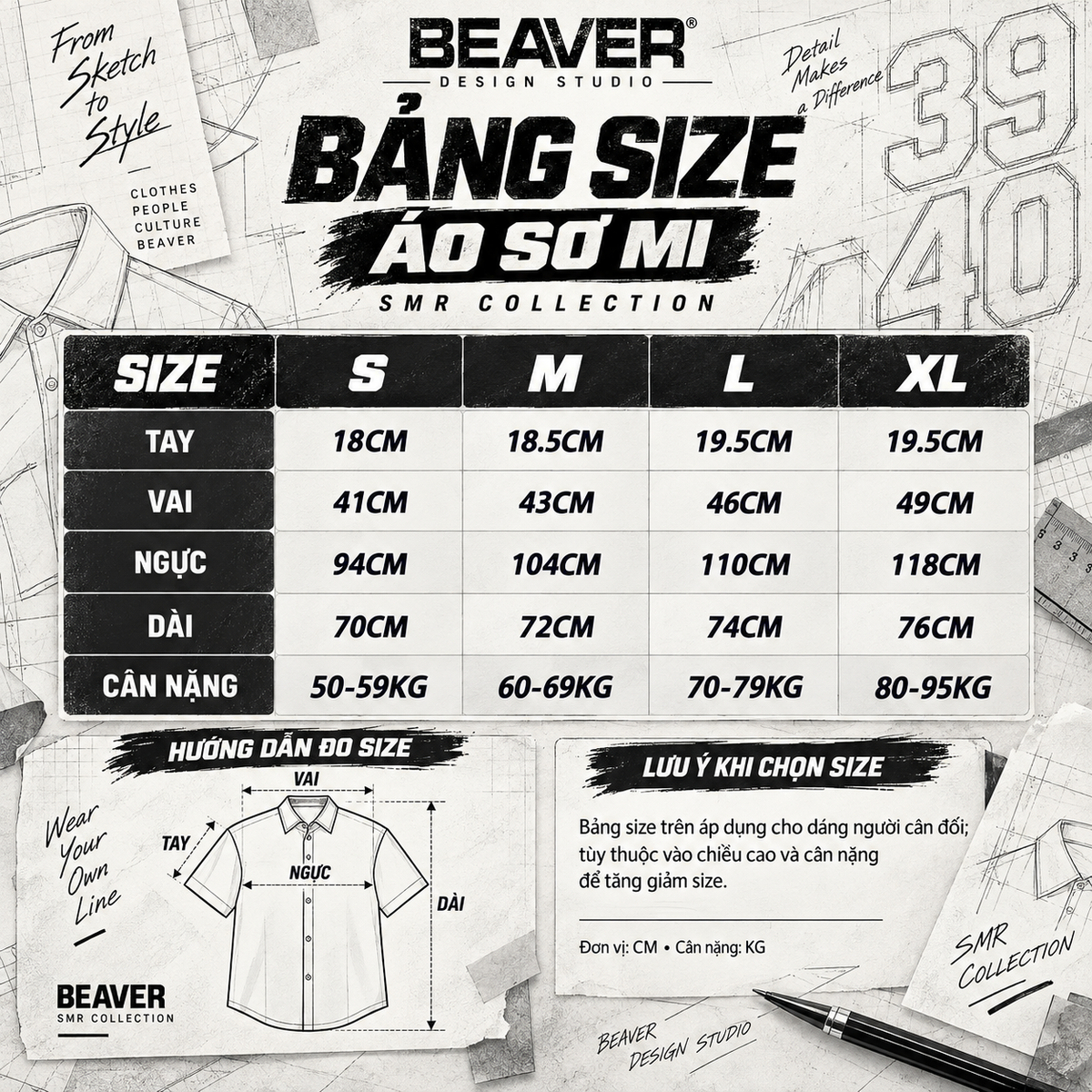Áo Sơ Mi Phối SMR-39 BEAVERTEE Form Rộng Unisex Nam Nữ, Thiết Kế Nét Vẽ Đen Trắng Cá Tính, Lụa Hàn Mềm Mịn Thoáng Mát