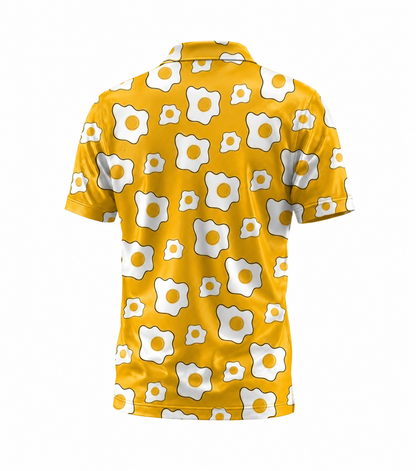 [ HÀNG XUẤT KHẨU ] - Áo Polo Thể Thao BEAVERTEE G-13 Nam Nữ, Golf, Tennis, Pickleball, Cầu Lông, Họa Tiết Trứng Ốp La Vàng Trắng, Vải Poly Co Giãn Mềm Nhẹ, Thoáng Mát Nhanh Khô, Form Vừa Vặn